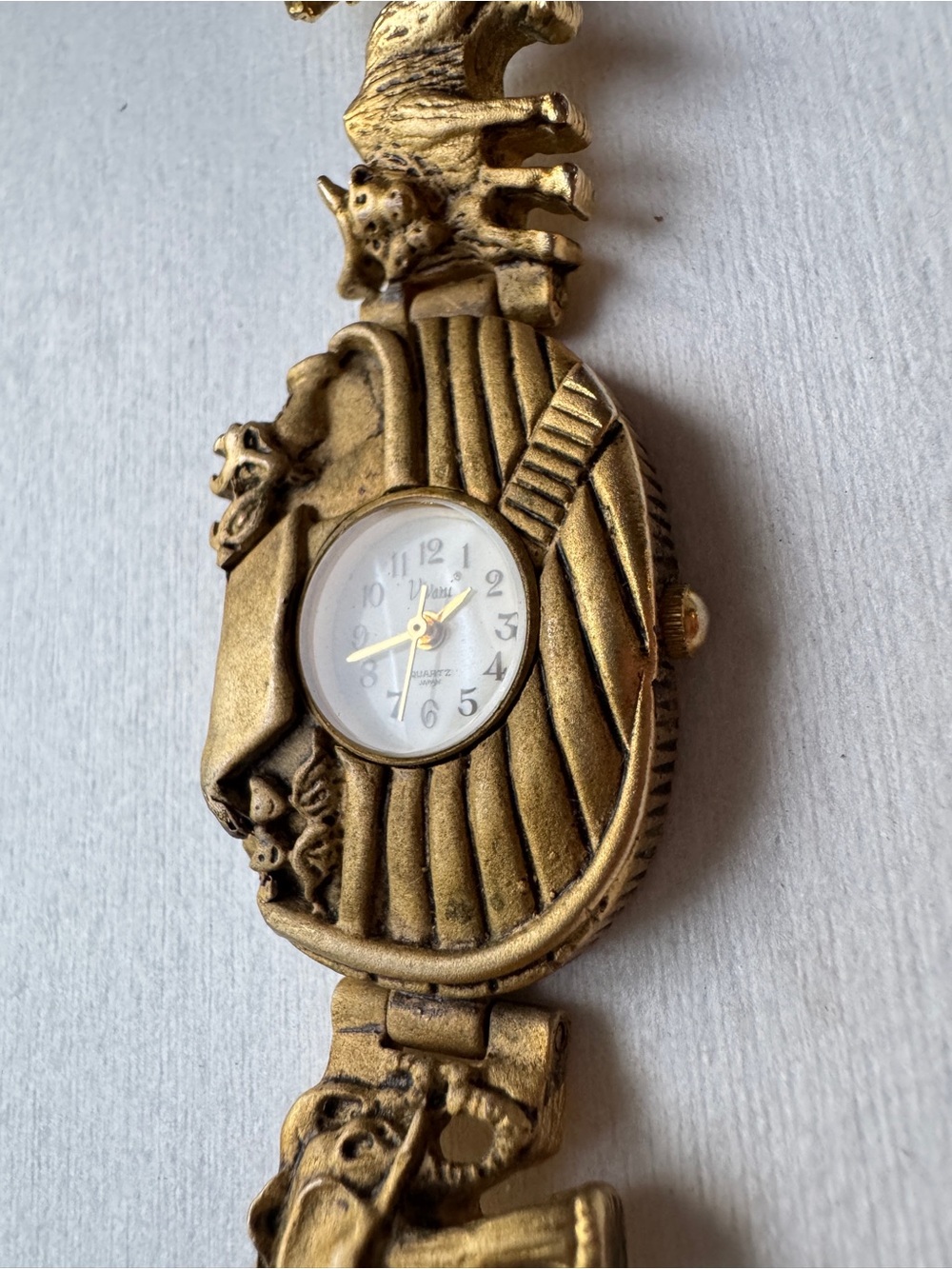 Noah's Arc MOP Ladies Gold Tone Watch Animal Link Band - Picture 2 of 8